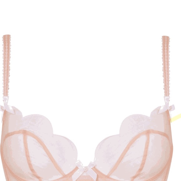 Agent Provocateur Sand Lorna Peach Scalloped Lace Bra - Picture 4 of 7